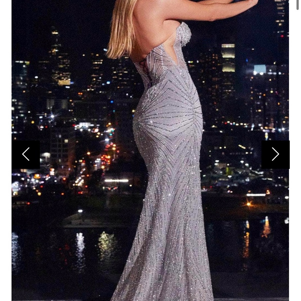Ladivine strapless beaded gown - Picture 2 of 4